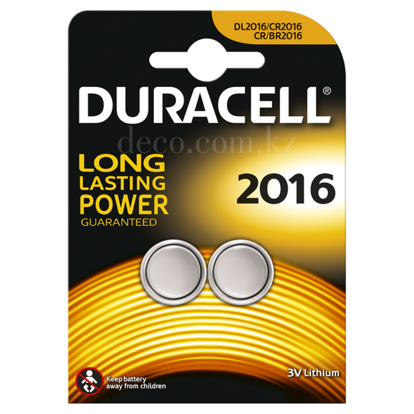 Батарейка Duracell 2016, 2 шт/уп