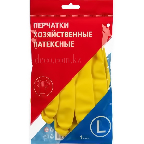 Перчатки резиновые желтые, L